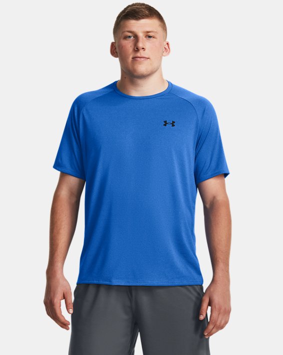 Men's UA Tech™ 2.0 Textured Short Sleeve T-Shirt in Blue image number 0